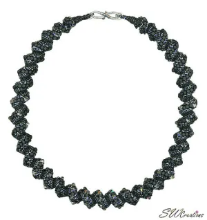 Black Diamond Bead Art Necklace