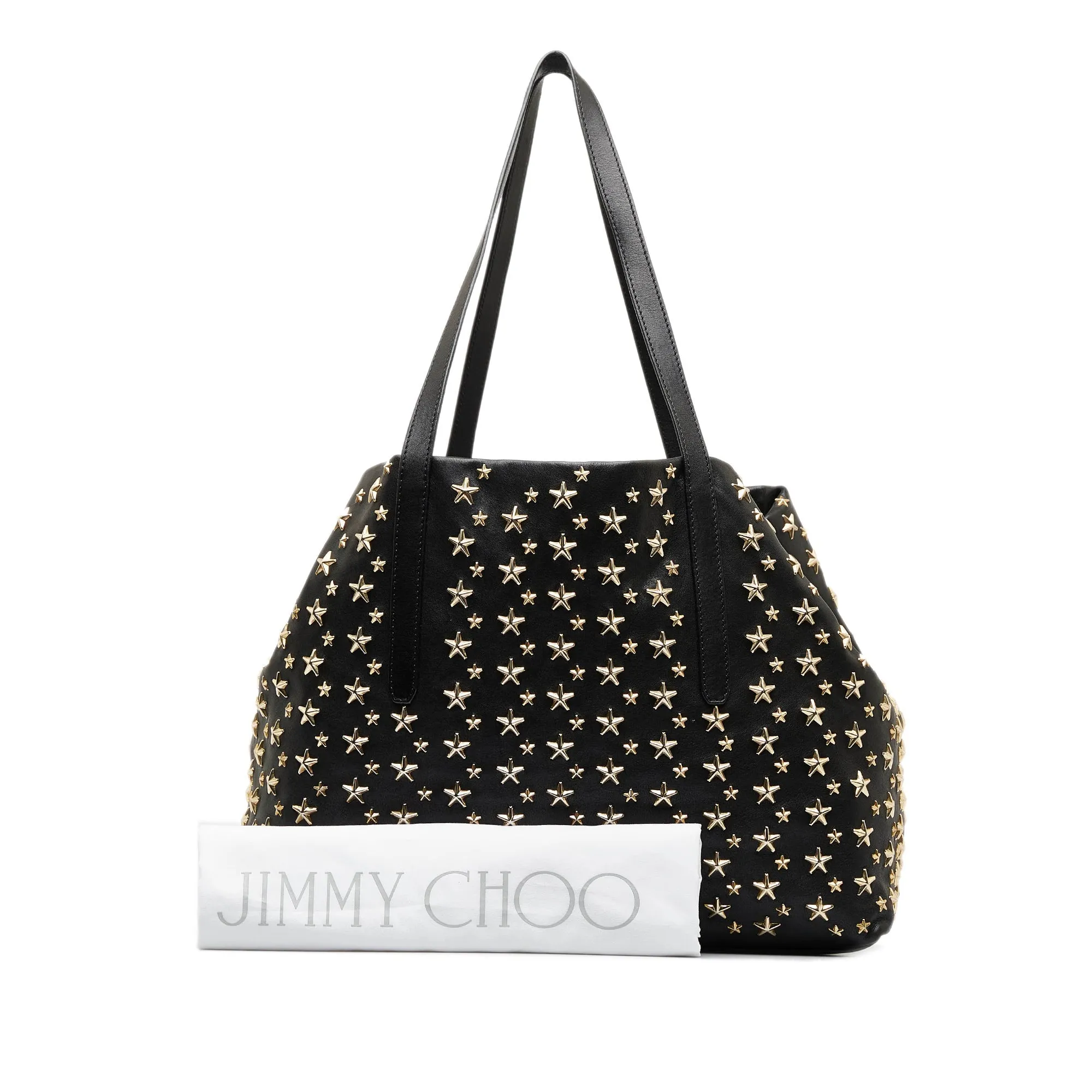 Black Jimmy Choo Zena Star Studded Leather Tote Bag