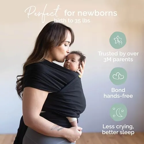 Boba Baby Wrap Carrier - Original Baby Carrier Wrap Sling for Newborns - Baby Wearing Essentials - Newborn Wrap Swaddle Holder, Newborn to Toddler Infant Sling (Serenity Bloom)