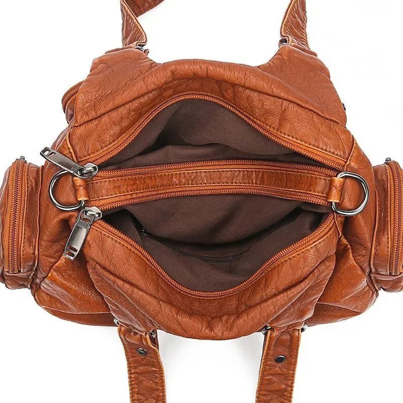 Boho-Chic Artisan Leather Shoulder Bag