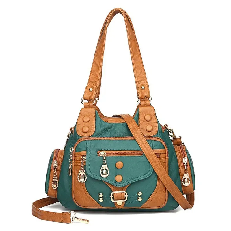 Boho-Chic Artisan Leather Shoulder Bag