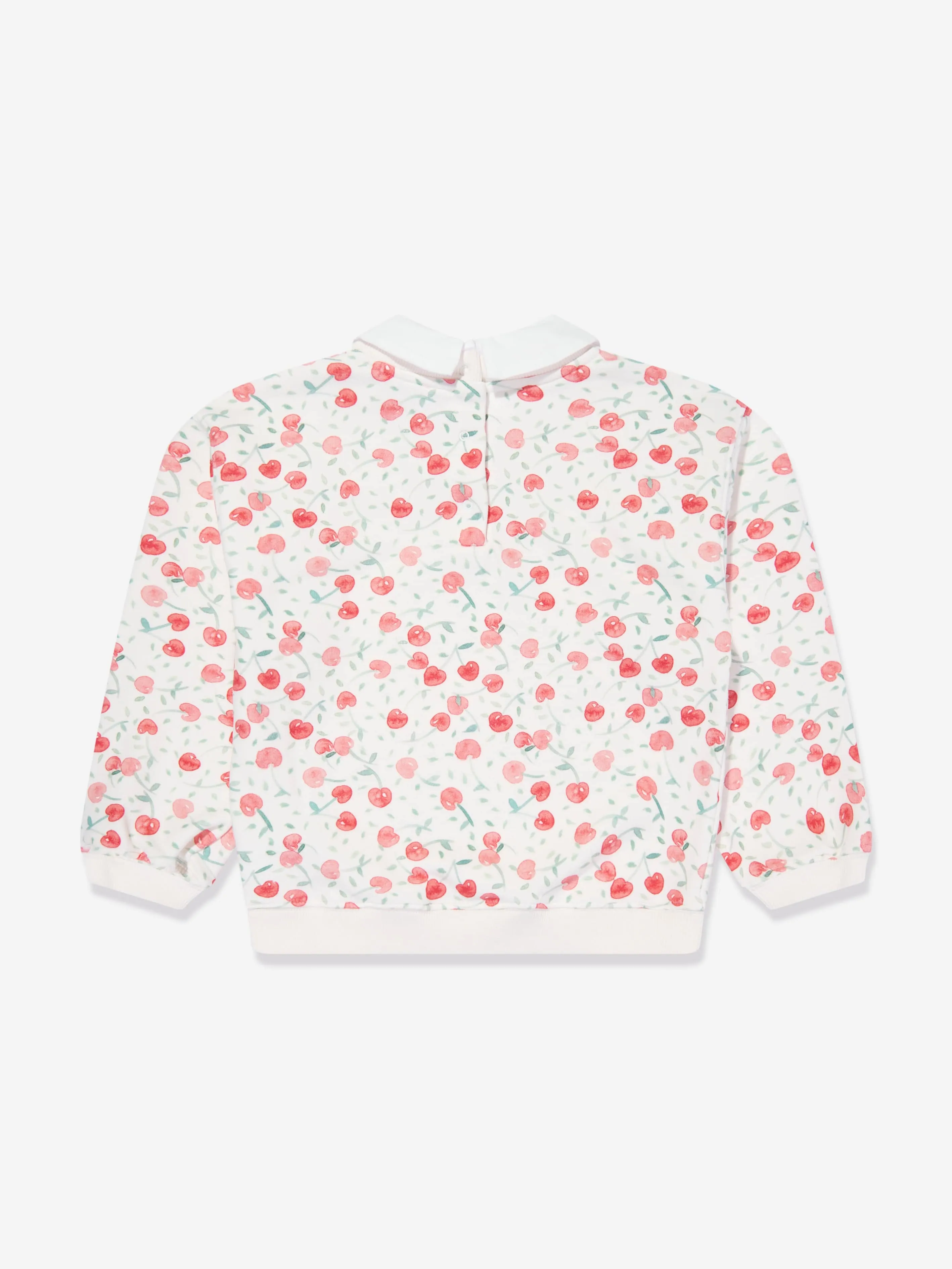 Bonpoint Girls Claudine Cherry Sweatshirt in White