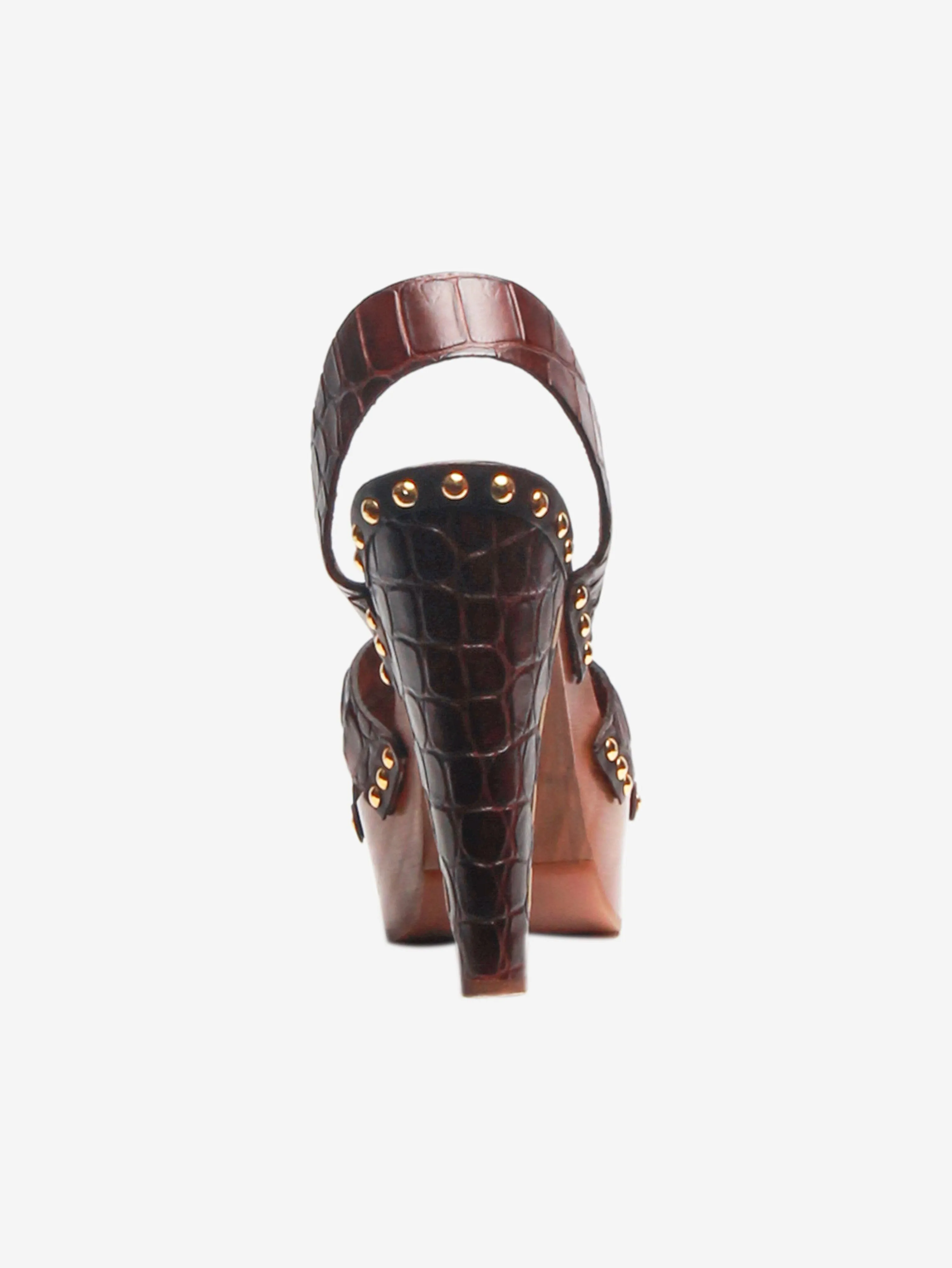 Brown clog platform sandals - size EU 36