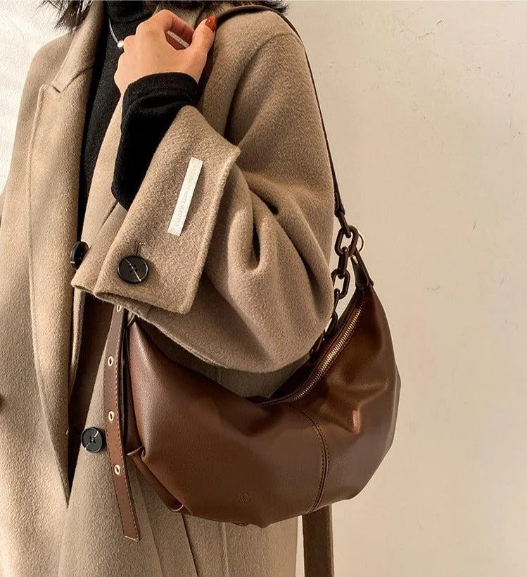 Brown Leather Hobo Bag