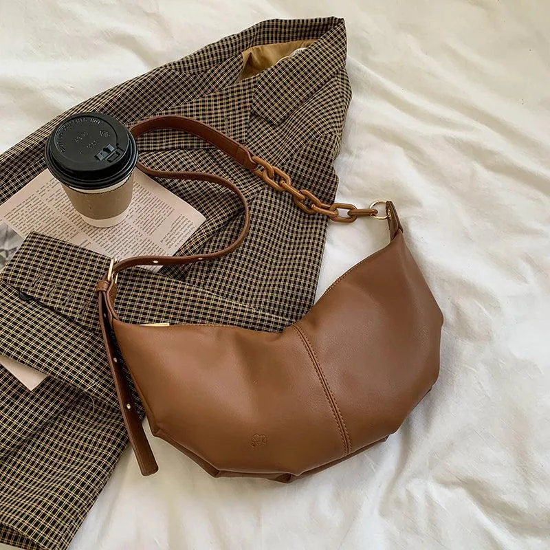 Brown Leather Hobo Bag