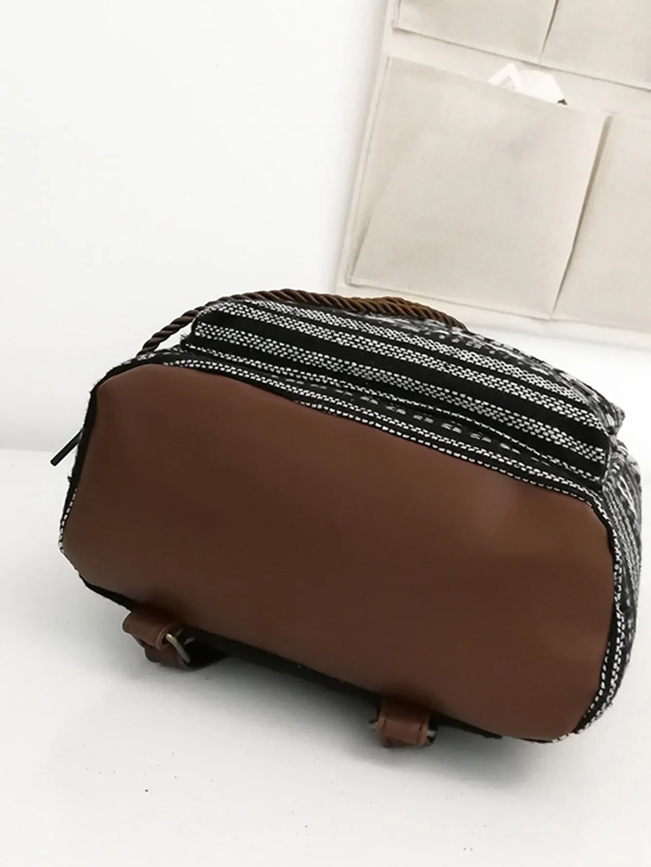 Buckle Decor Pocket Front Flap Backpack