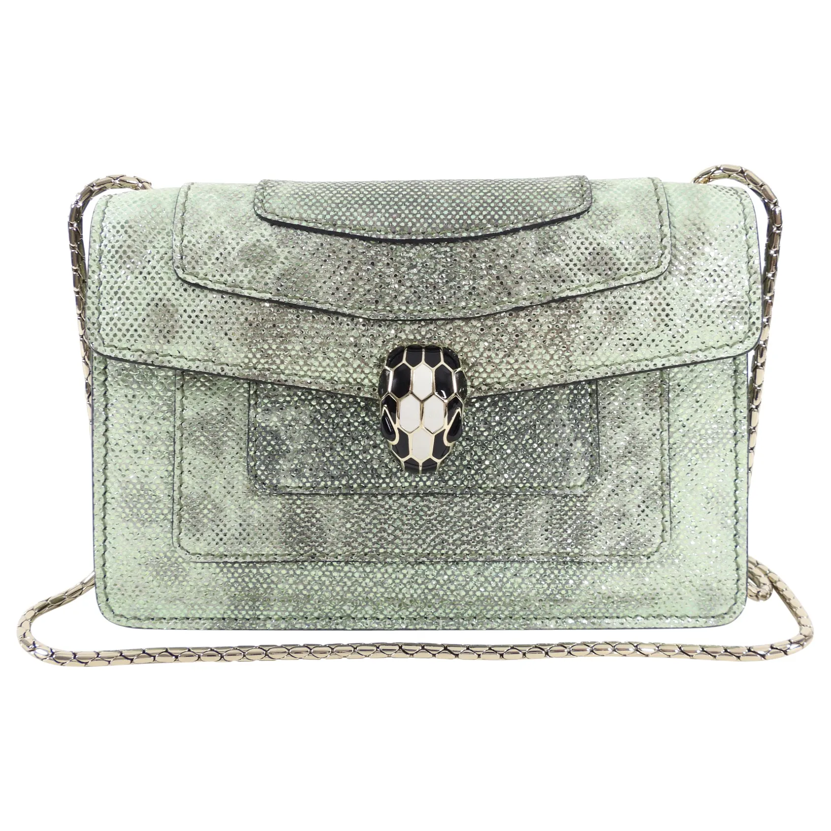 Bulgari Mini Metallic Green Serpenti Forever Crossbody Bag