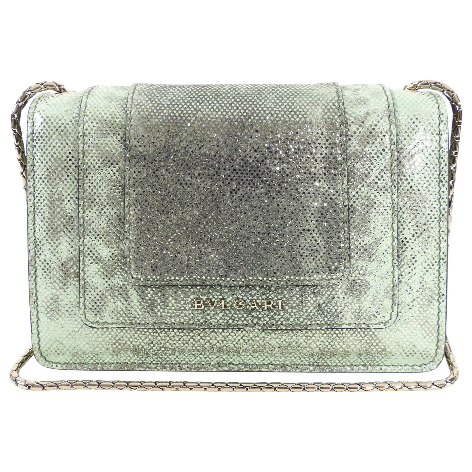 Bulgari Mini Metallic Green Serpenti Forever Crossbody Bag