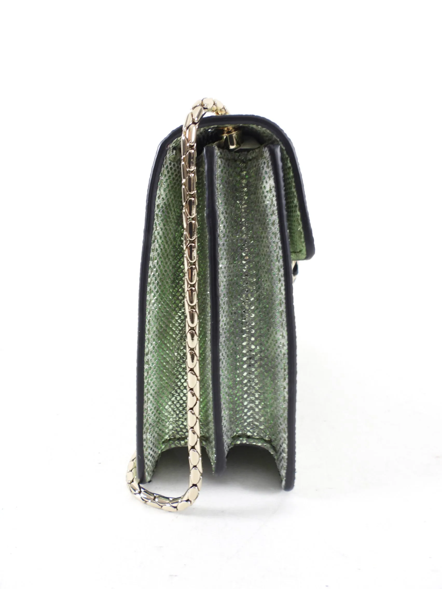 Bulgari Mini Metallic Green Serpenti Forever Crossbody Bag