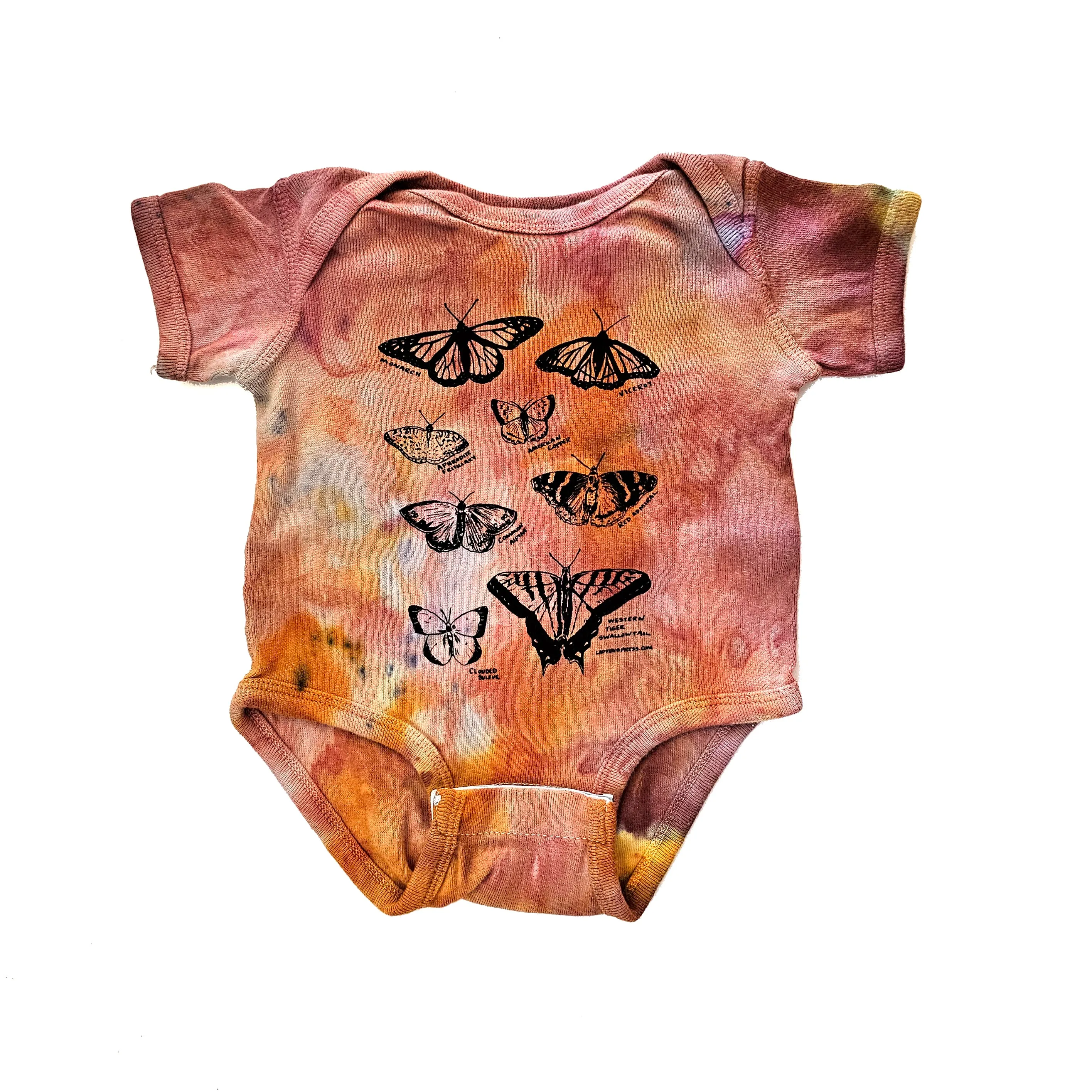 Butterfly onesie, eco-friendly waterbased inks