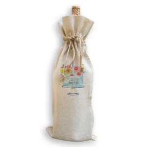 Canvas Wine Bag - Floral Birthday Cake