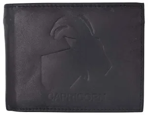 Capricorn Zodiac Sign Bifold Trifold Genuine Leather Men's Wallets