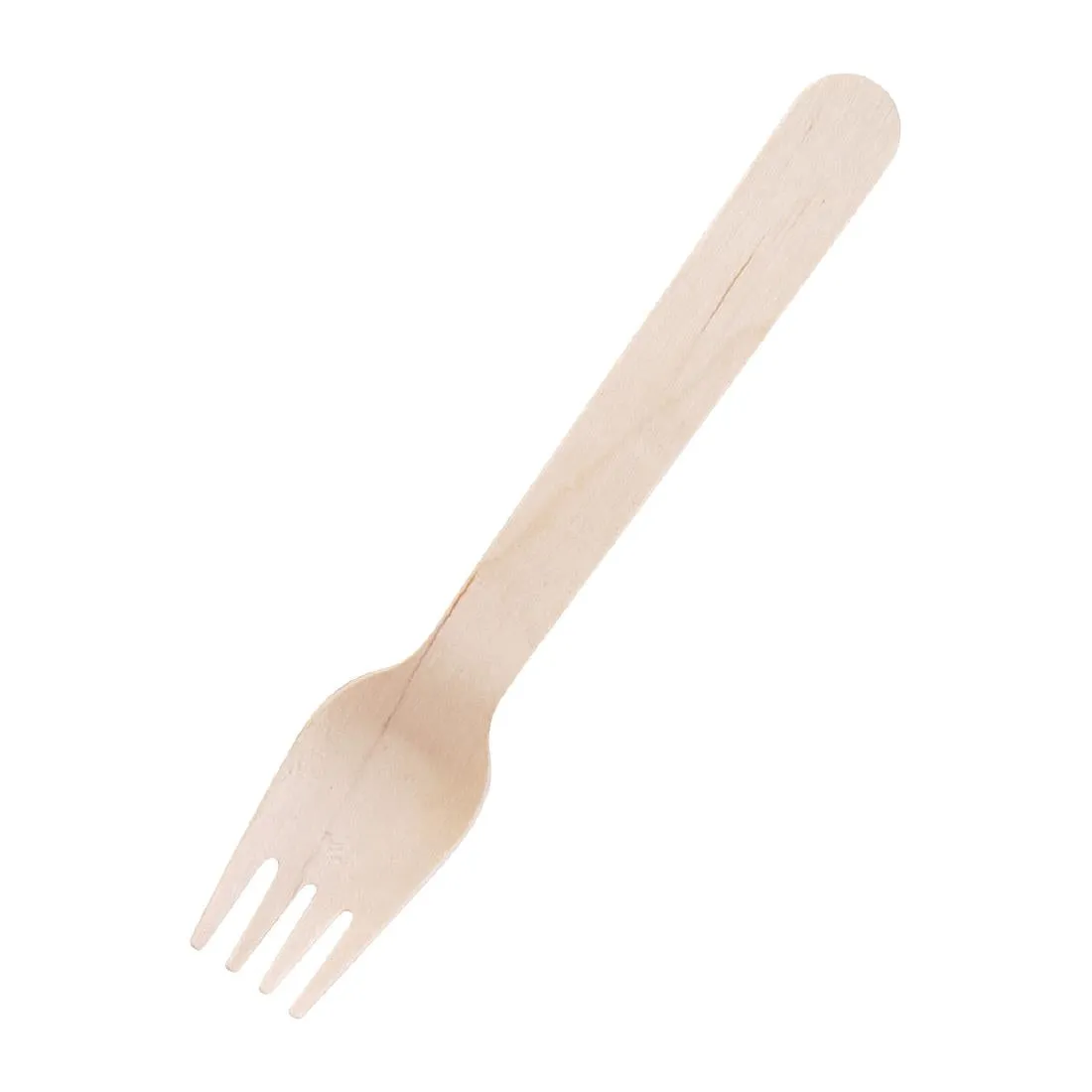 CD903 Fiesta Green Biodegradable Disposable Wooden Forks (Pack of 100)