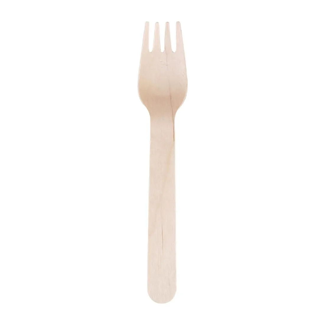 CD903 Fiesta Green Biodegradable Disposable Wooden Forks (Pack of 100)