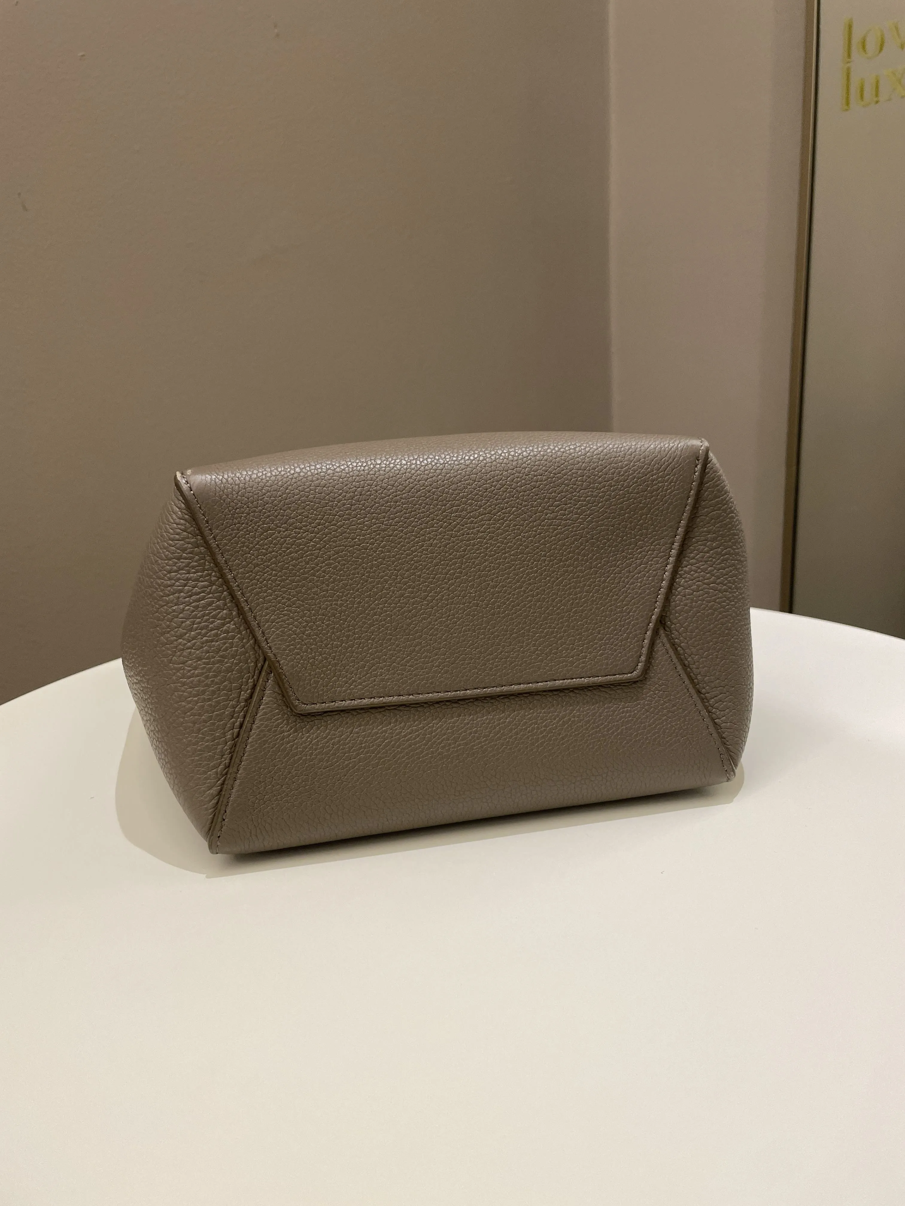 Celine Sangle Bucket Bag Taupe Grainy Calfskin