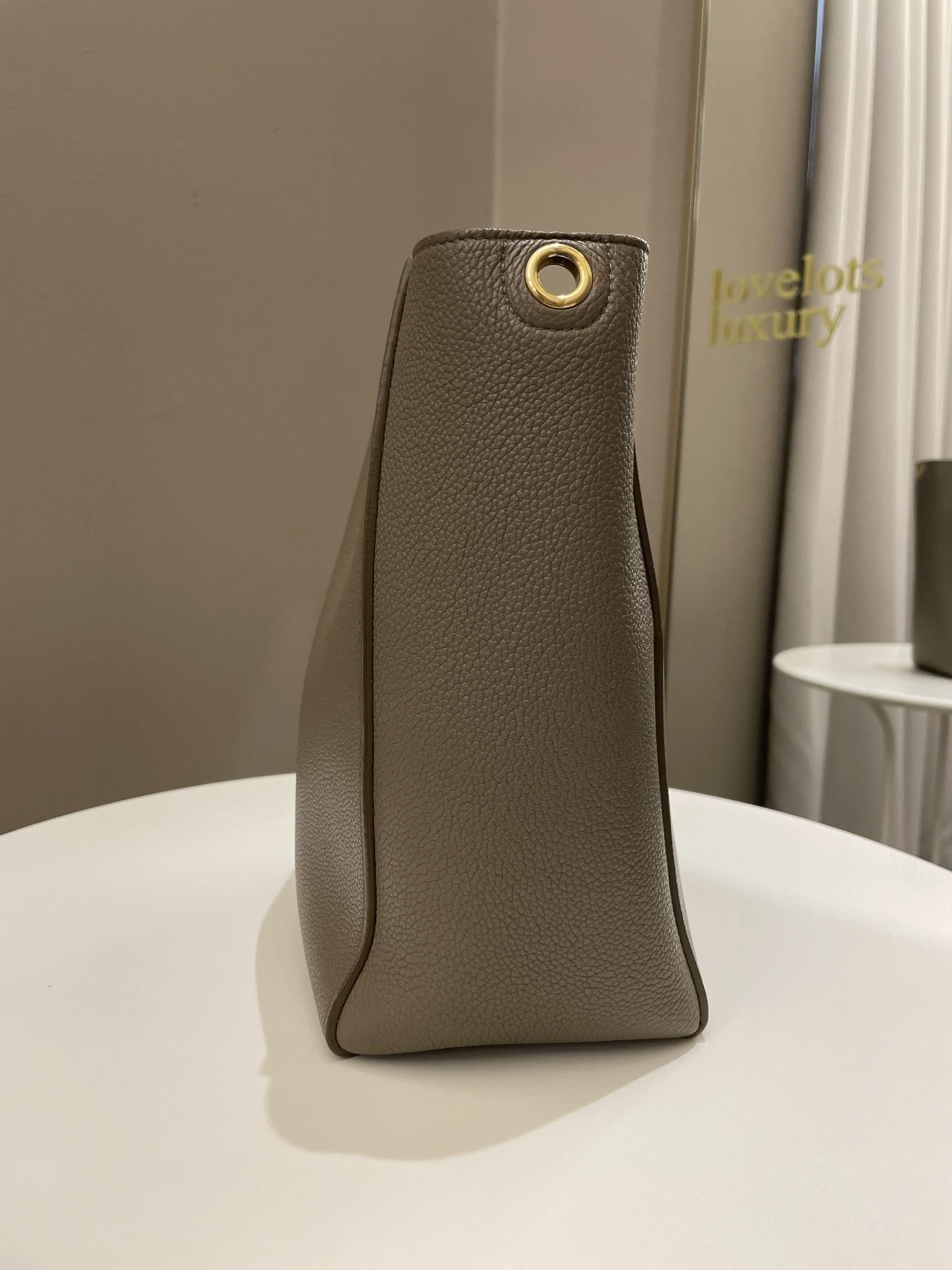 Celine Sangle Bucket Bag Taupe Grainy Calfskin