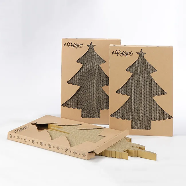 Christmas Scratch Board: Sustainable, 100% Eco-Friendly, Non-Toxic, Light & Sturdy, Reversible Panels, Compostable, Biodegradable, Patented, Long-Lasting, Reduces Waste, for Cats