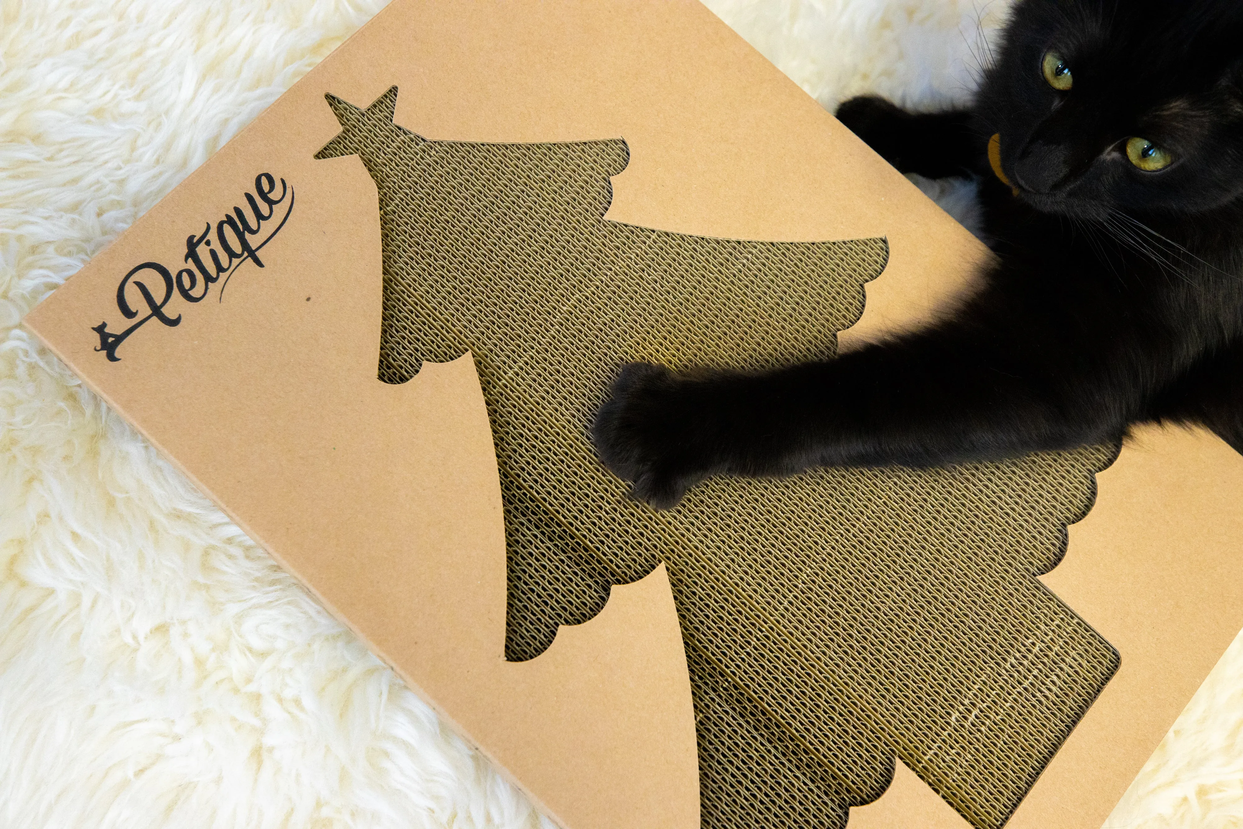 Christmas Scratch Board: Sustainable, 100% Eco-Friendly, Non-Toxic, Light & Sturdy, Reversible Panels, Compostable, Biodegradable, Patented, Long-Lasting, Reduces Waste, for Cats