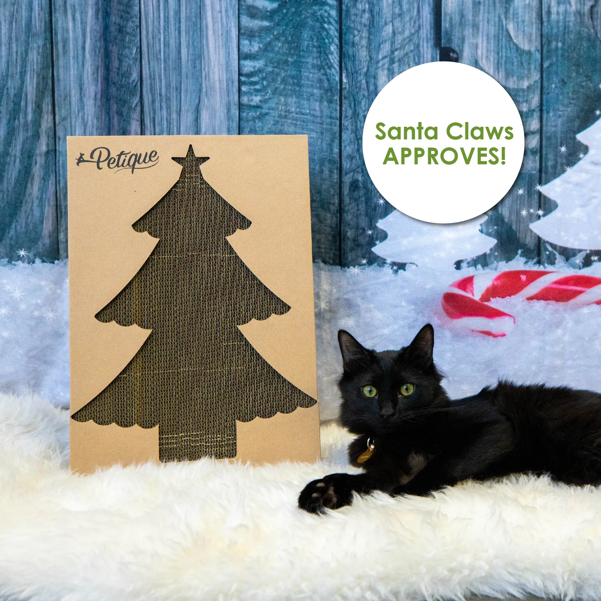 Christmas Scratch Board: Sustainable, 100% Eco-Friendly, Non-Toxic, Light & Sturdy, Reversible Panels, Compostable, Biodegradable, Patented, Long-Lasting, Reduces Waste, for Cats