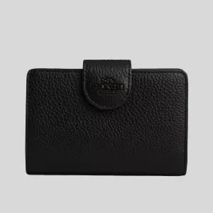 COACH Medium Corner Zip Wallet Black Copper/Black CP417