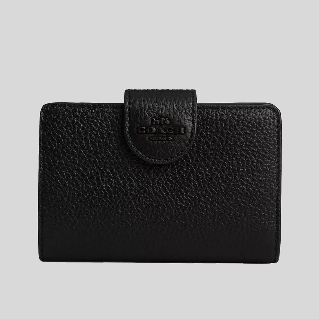 COACH Medium Corner Zip Wallet Black Copper/Black CP417