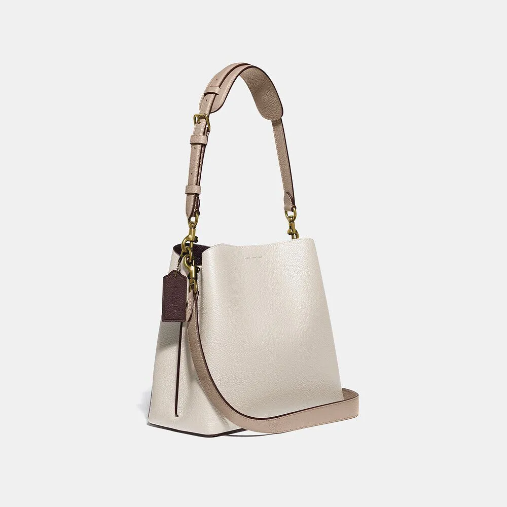 Coach Willow Bucket Bag In Colourblock in Chalk