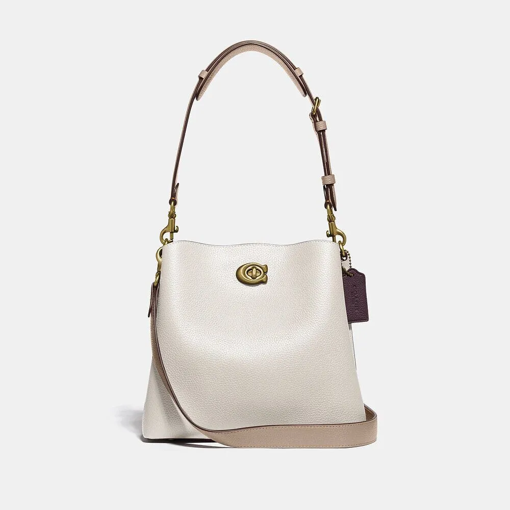 Coach Willow Bucket Bag In Colourblock in Chalk