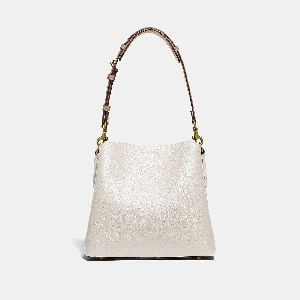 Coach Willow Bucket Bag In Colourblock in Chalk