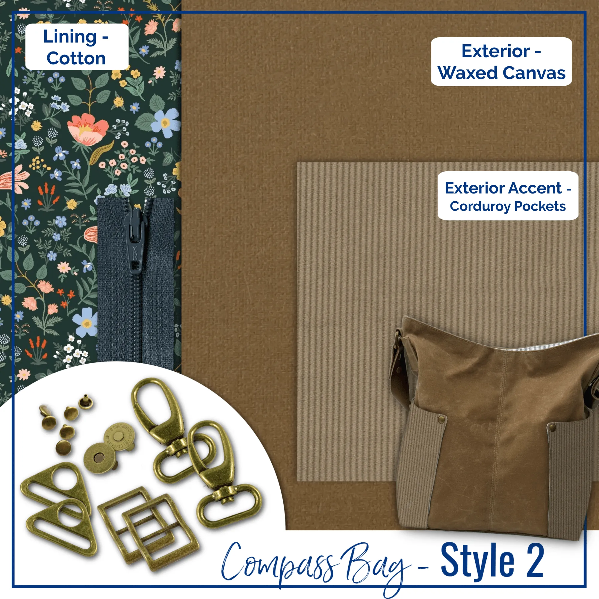 Compass Bag - Complete Bag Making Kit