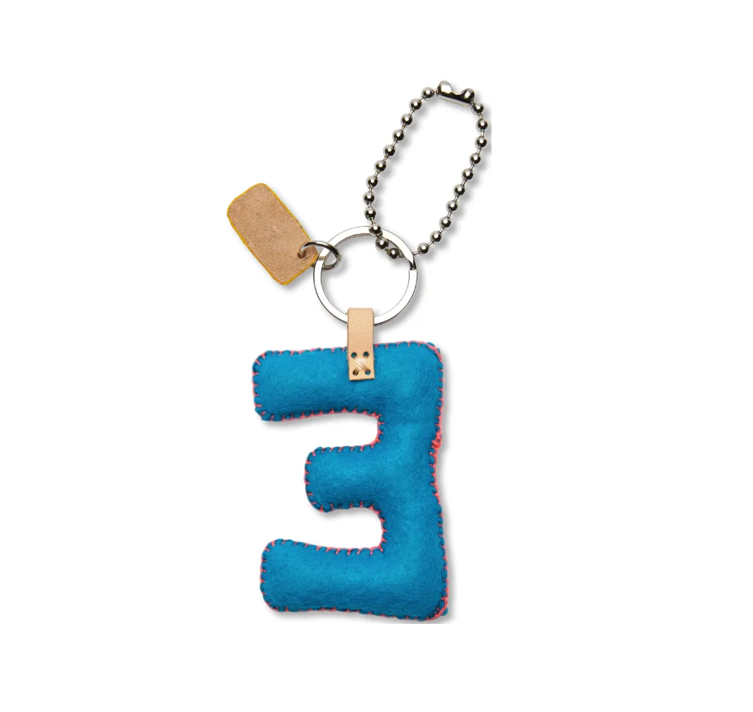 Consuela Blue Felt "E" Charm