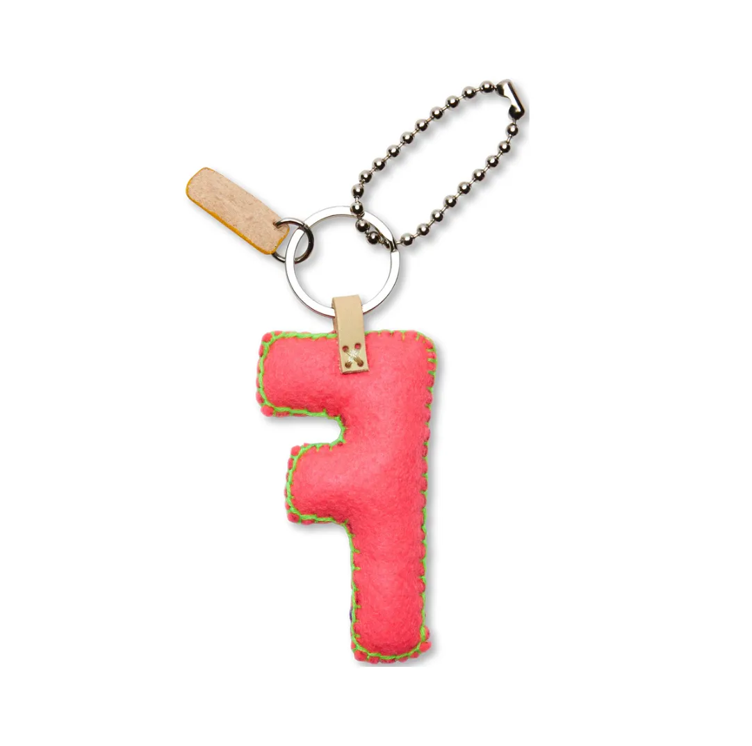 Consuela Pink Felt "F" Charm