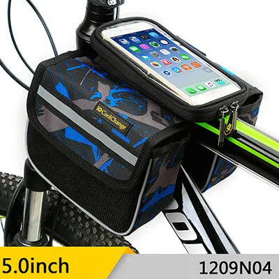 CoolChange High Quality Cycling Bike Front Frame Bag Tube Pannier Double Pouch for Cellphone Bicycle Accessories Riding Bag