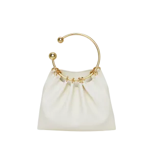 Cream Ring Handle Bag