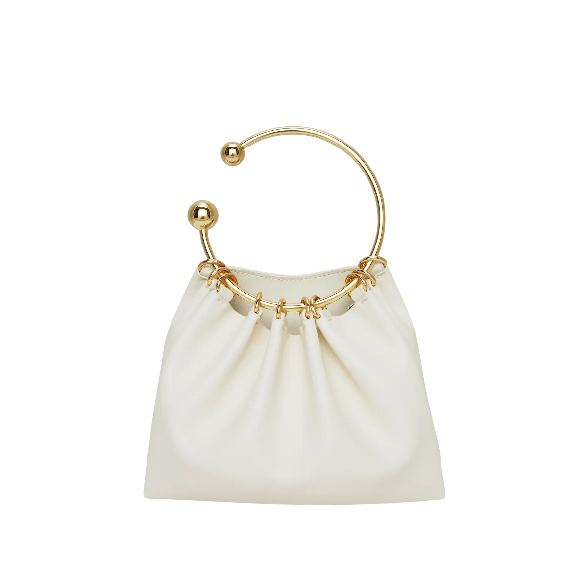 Cream Ring Handle Bag