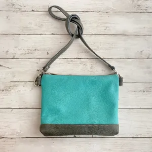 Crossbody Clutch in Robins Egg, Steel