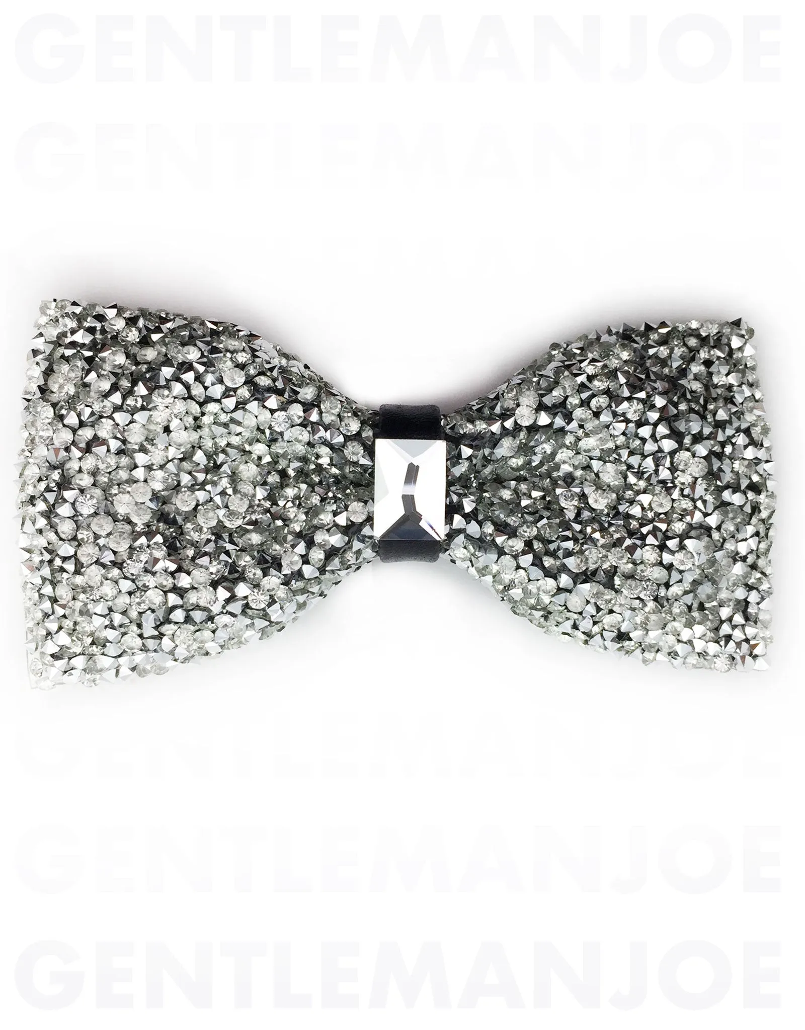 Crystal Silver Bow Tie