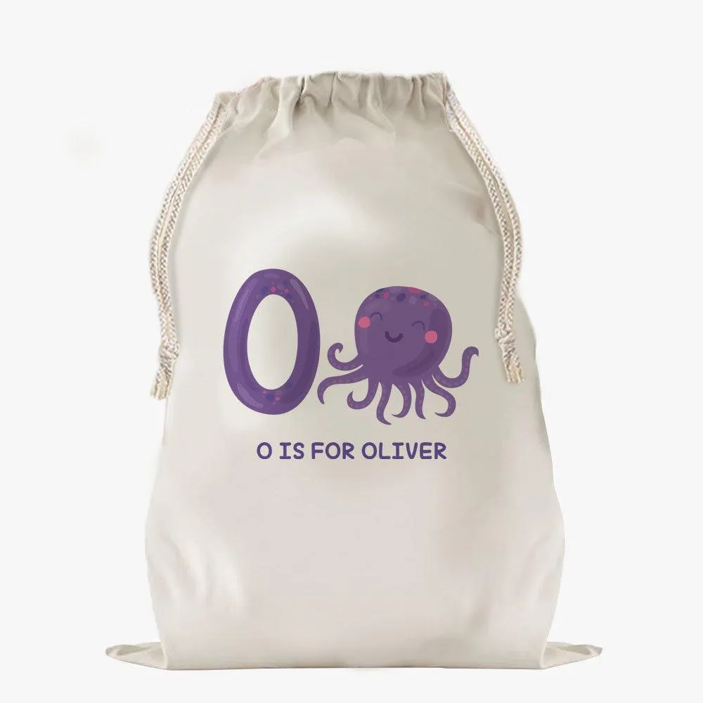 Custom Animal Alphabet Drawstring Sack