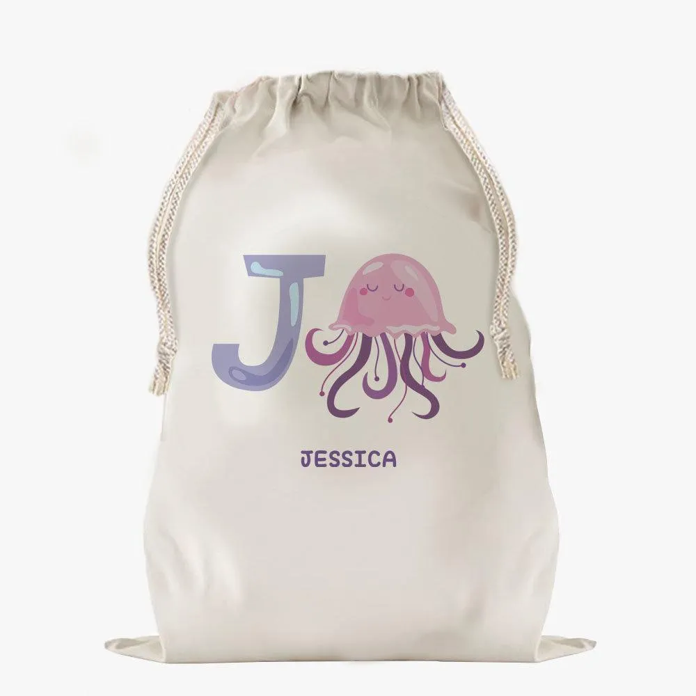 Custom Animal Alphabet Drawstring Sack