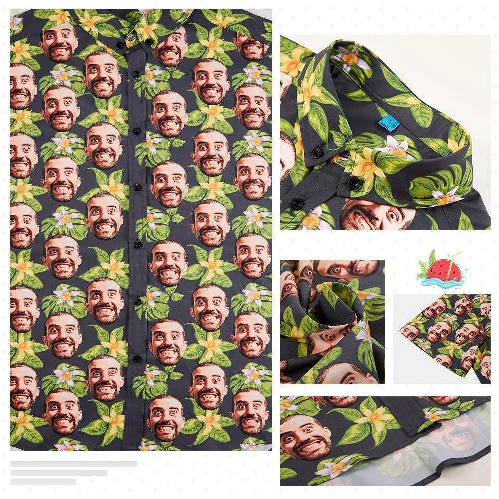 Custom Hawaiian Shirt with Face UK Sunset Men's Tropical Style