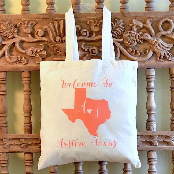 Custom Texas Wedding Welcome Tote Bag