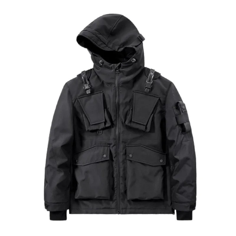 Dark Multi-pocket Functional Techwear Jacket