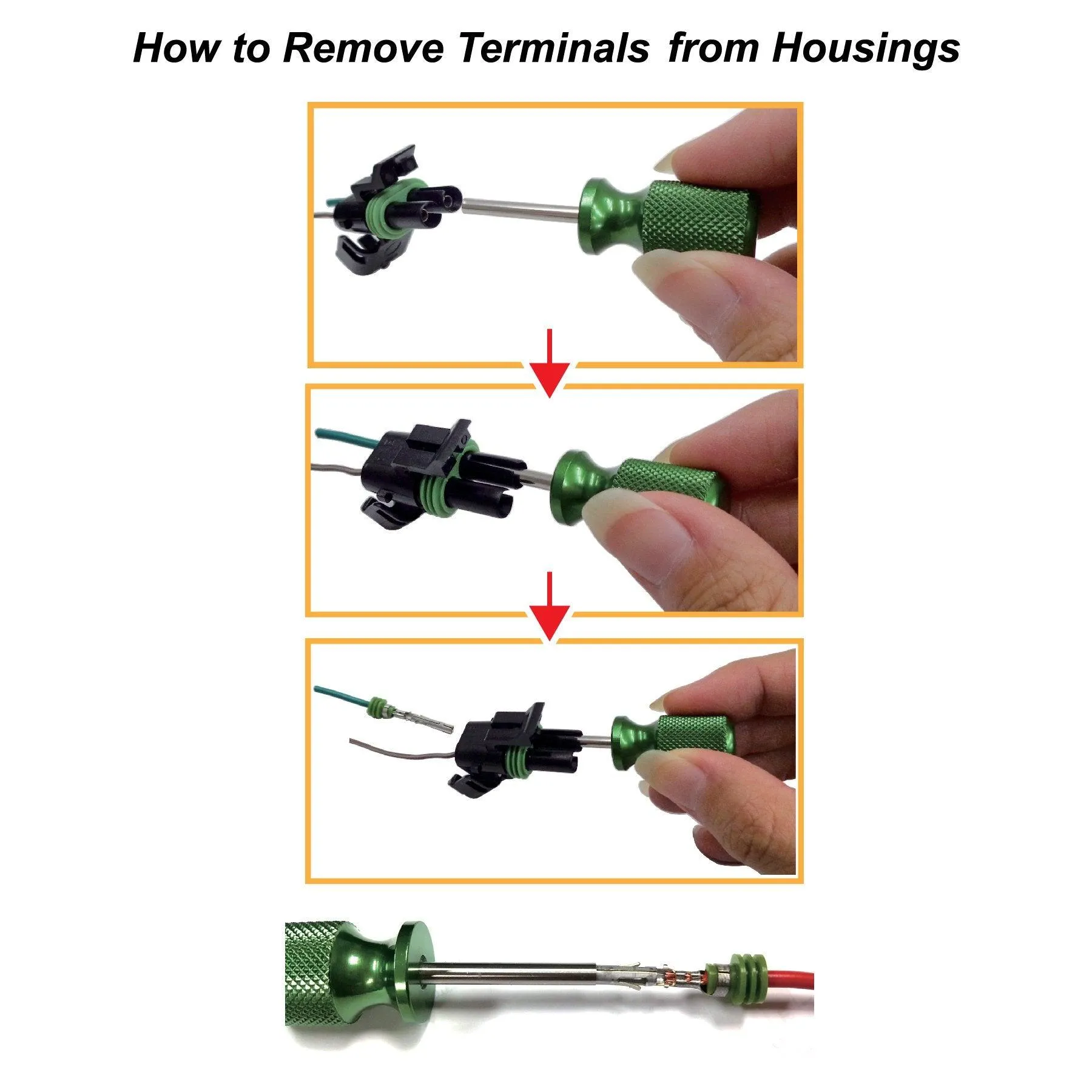 Delphi Weather Pack Connector Terminal Removal Tool - Release Connectors Safely (2 Pack)