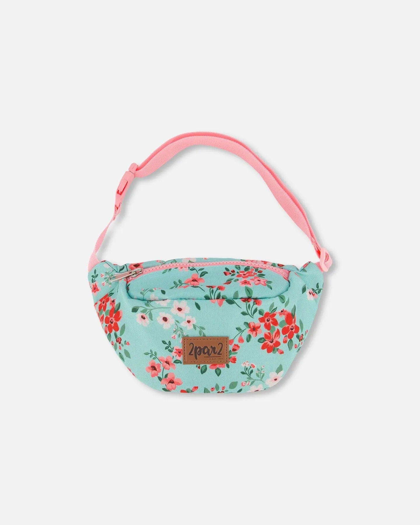 Deux par Deux Girl's Fanny Bag Light Blue Flower Print