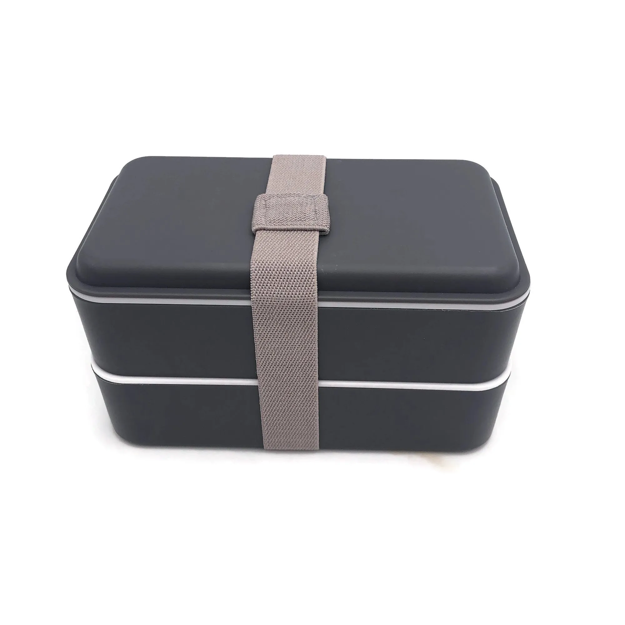 Double Layer Lunch Box with Rubber Tie