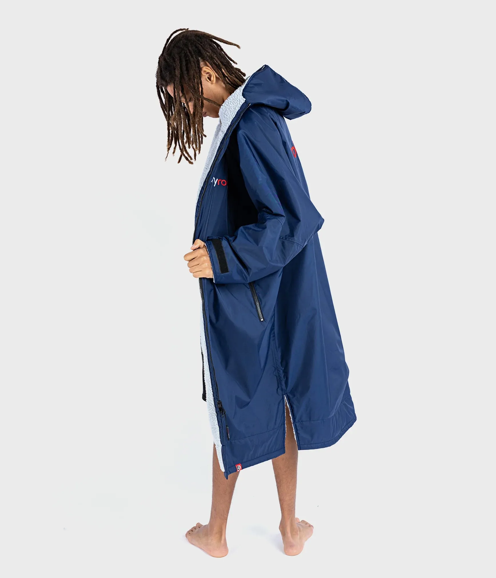 Dryrobe Advance Long Sleeve Changing Robe - Navy and Grey