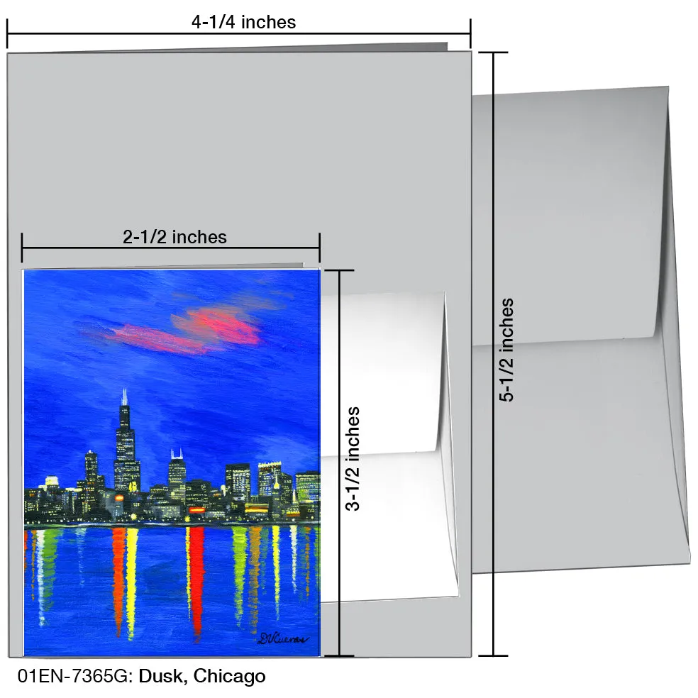 Dusk, Chicago, Greeting Card (7365G)