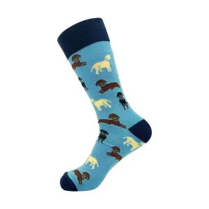 Eco Chic Eco-Friendly Labradors Blue Bamboo Socks