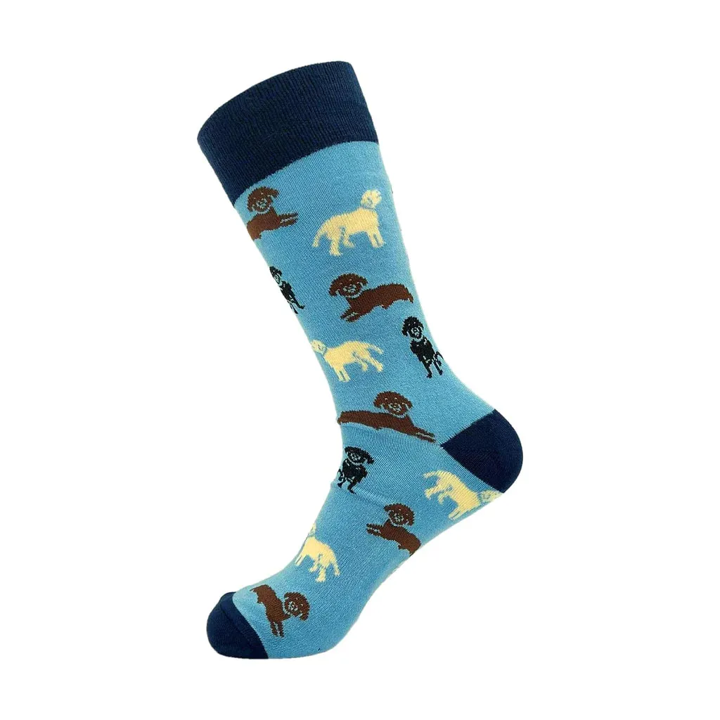 Eco Chic Eco-Friendly Labradors Blue Bamboo Socks