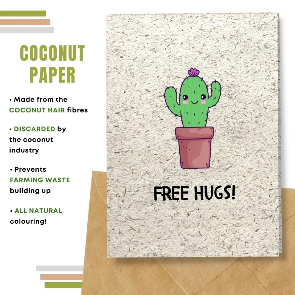 Eco Friendly Greeting Card, Free Hugs