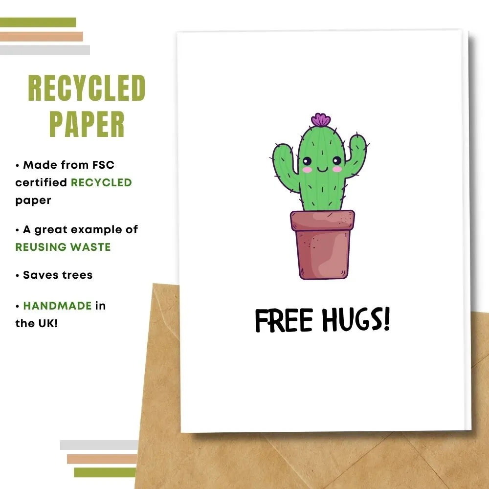 Eco Friendly Greeting Card, Free Hugs